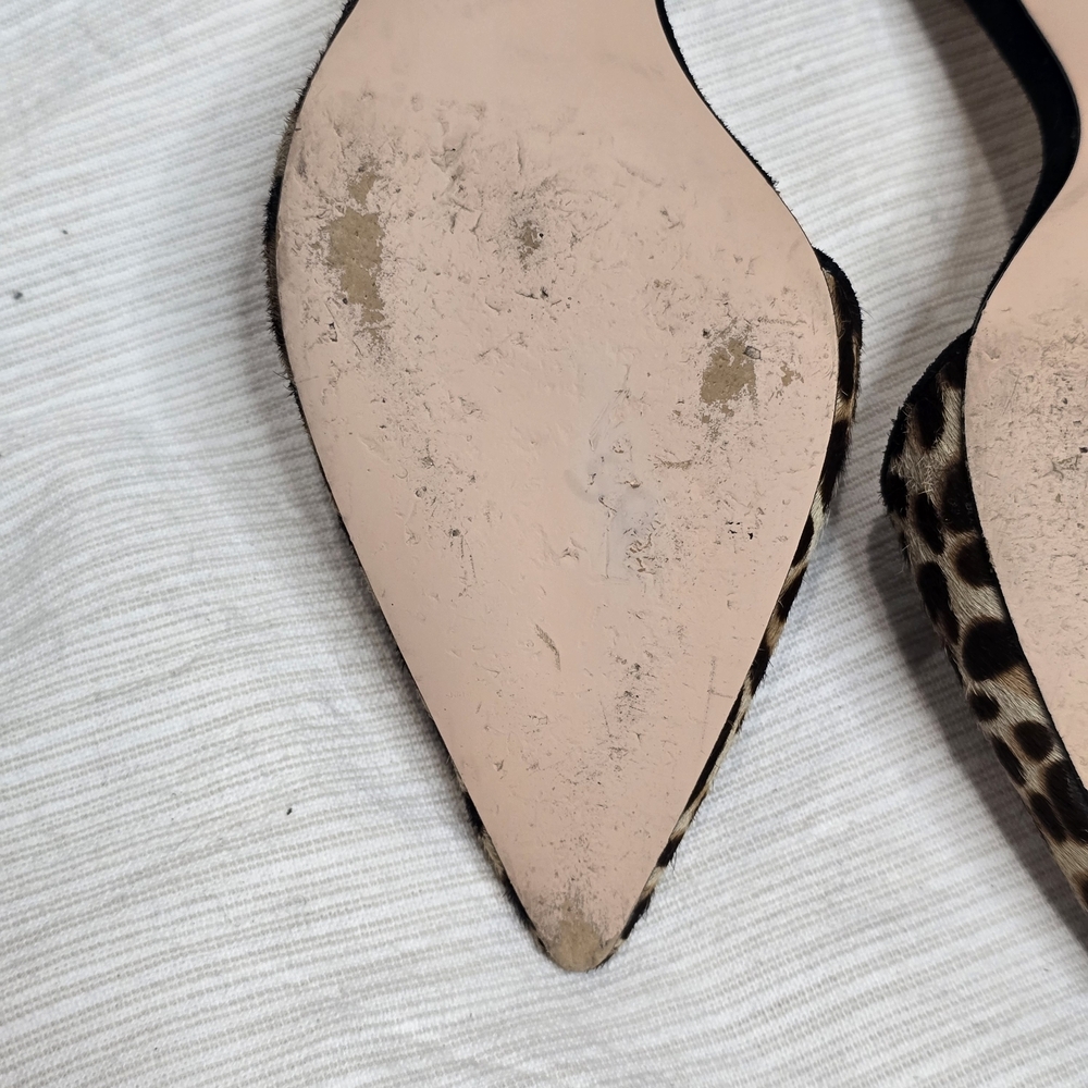 J. Crew Calf Hair Colette Asymmetrical Slingback Kitten Heel Pumps Size 6 - Picture 5 of 9
